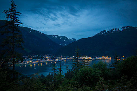Juneau, Alaska at night